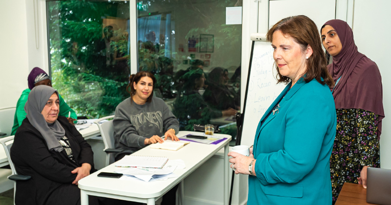 WEA learners with East Midlands mayor Claire Ward and WEA tutor Shamaila Firdaus | FE Week