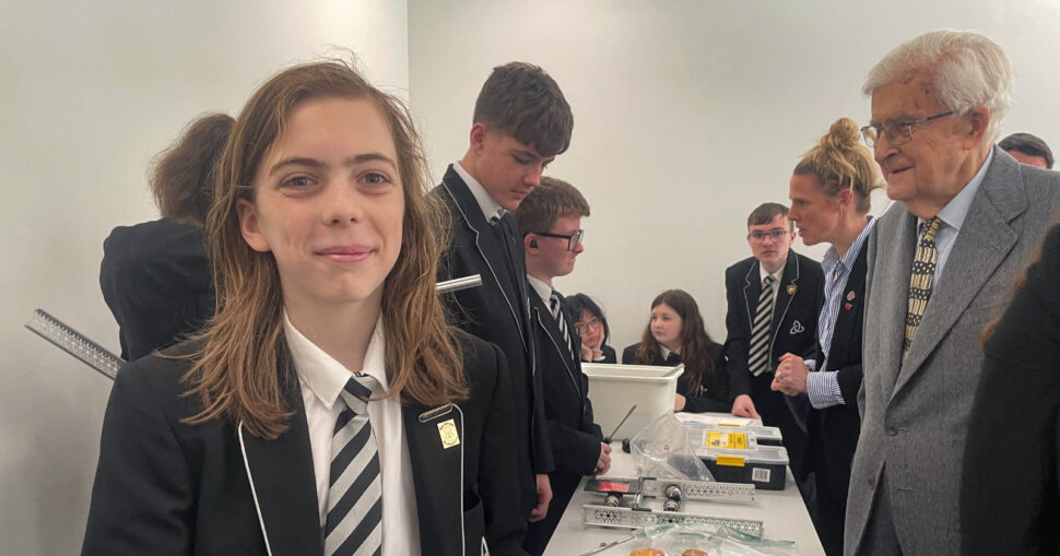 feature mbacc Lord Baker with students 2 | FE Week