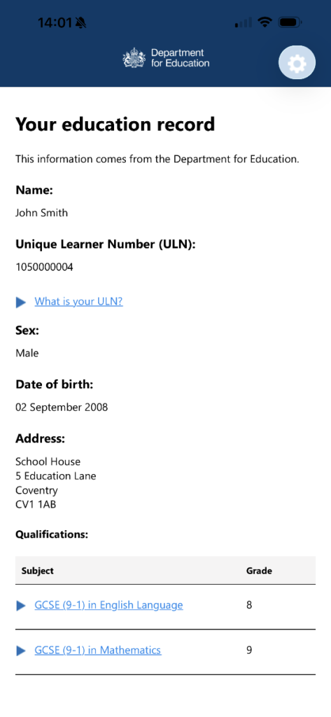 Education Record App Screenshot 1 | FE Week
