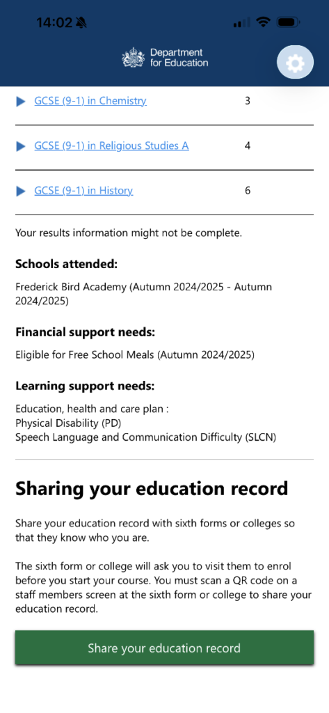 Education Record App Screenshot 2 | FE Week